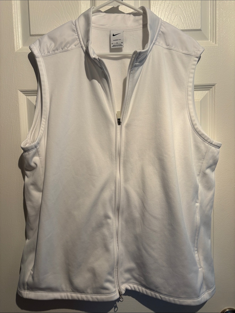 Nike White Sleeveless Zip Vest